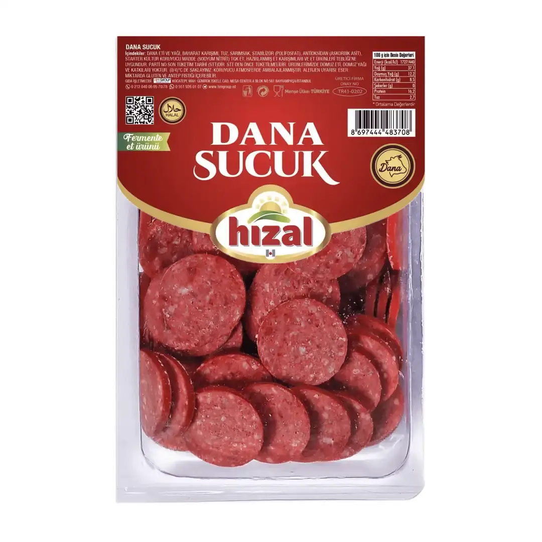 HIZAL DİLİMLİ DANA FERMENTE SUCUK 500 GR