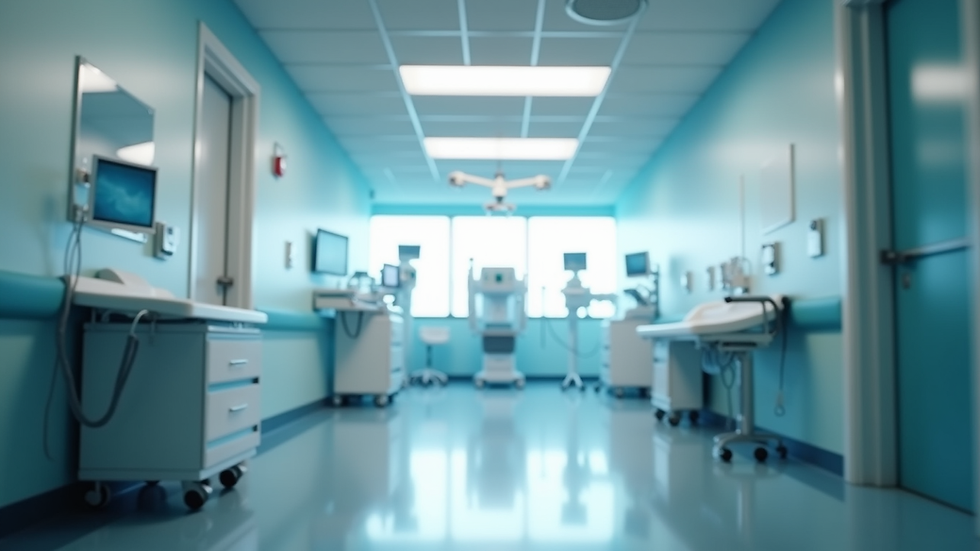 Eye-level view of a modern healthcare facility with advanced medical equipment