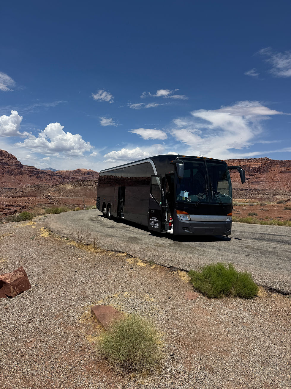 Professional dark SETRA motorcoach travel by Bus Charter America