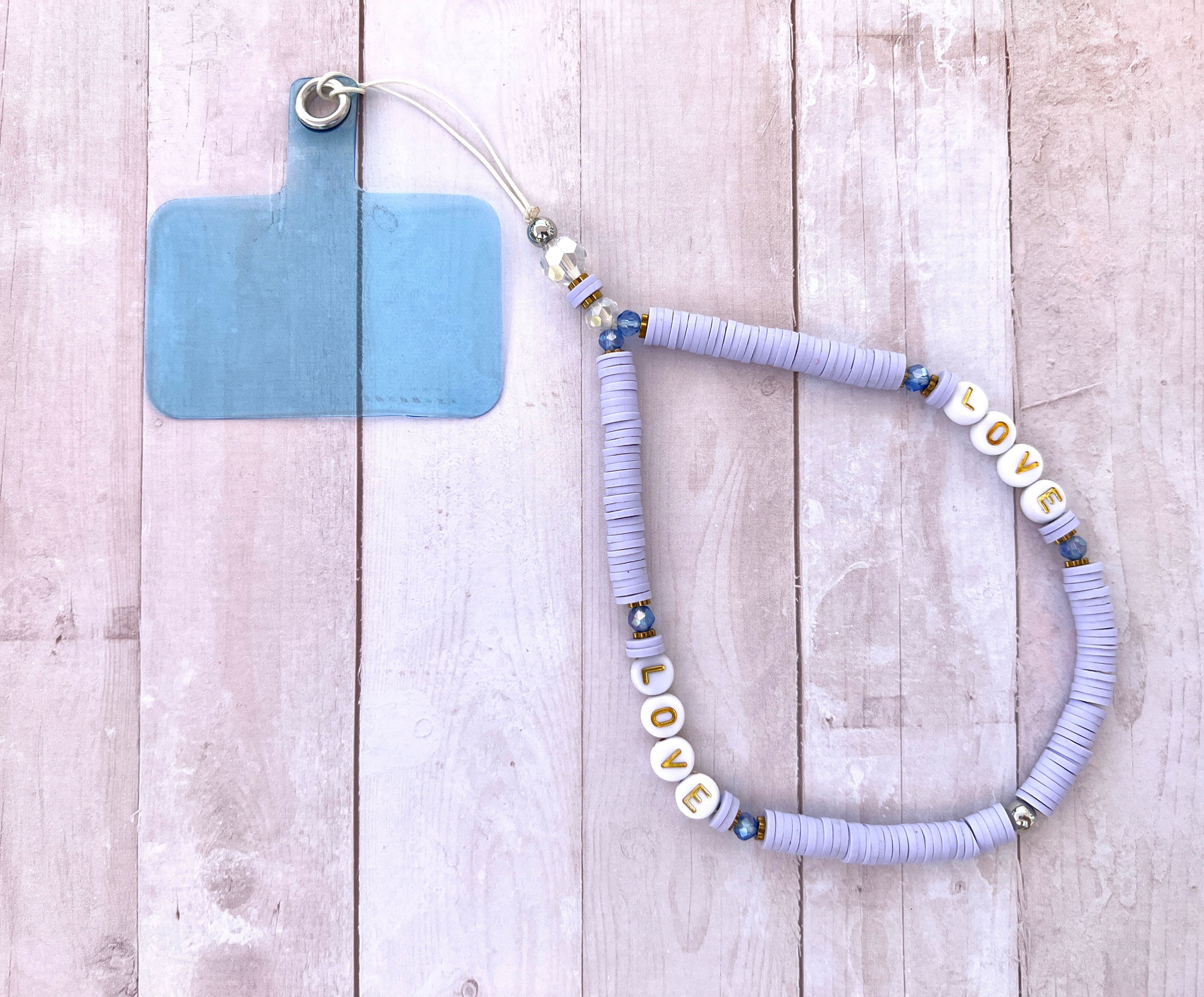 Lilac Wristlet Phone Strap LOVE