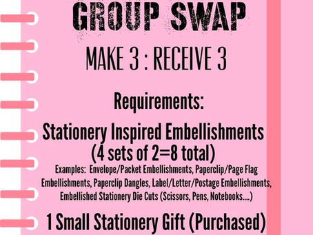 What stationery-inspired embellishments are you creating for the From My Desk Group Swap? Hosted by: creativity activist
