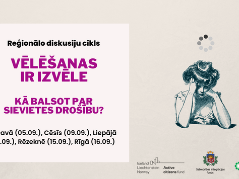 Projekta "Sieviešu tiesību kultūra - demokrātijas stūrakmens" reģionālo diskusiju cikls