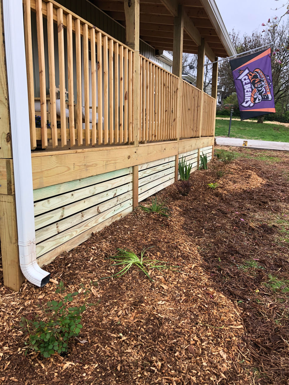 Vertical deck skirting.