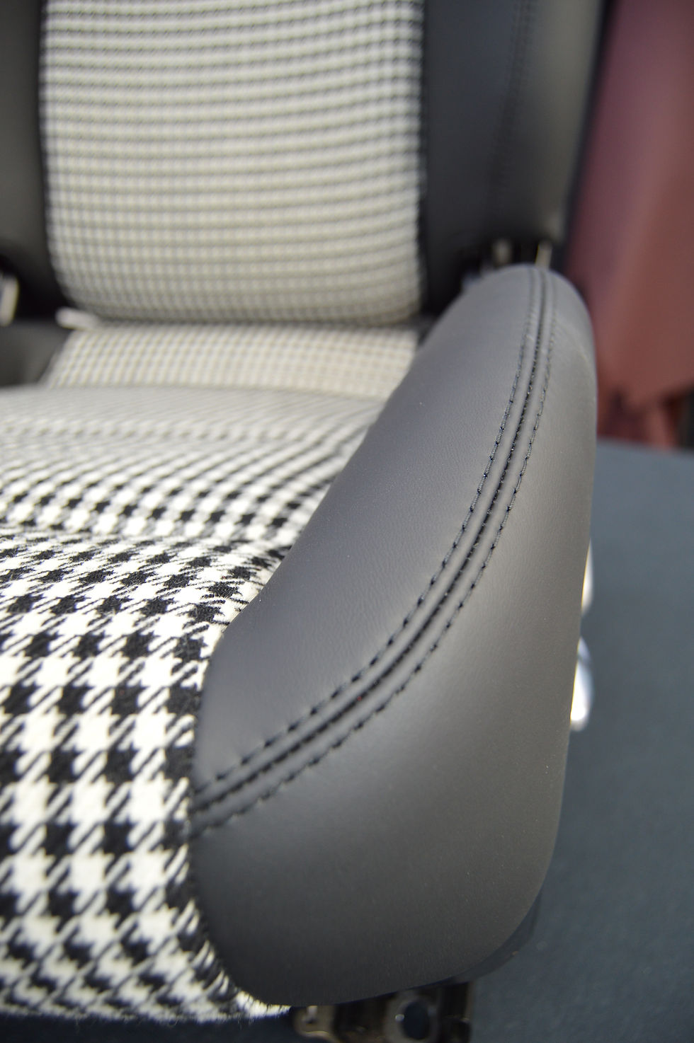 Classic Houndstooth and black leather