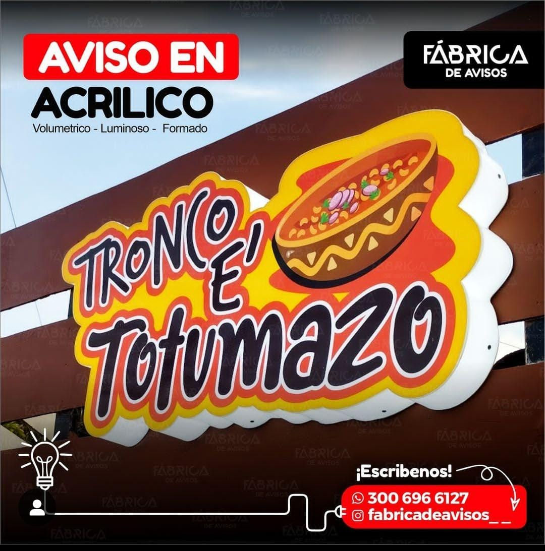 AVISO EN ACRILICO