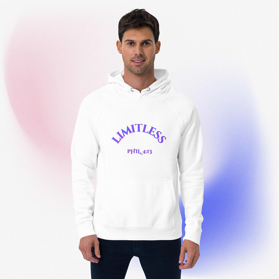 Limitless-Blue Unisex eco raglan hoodie