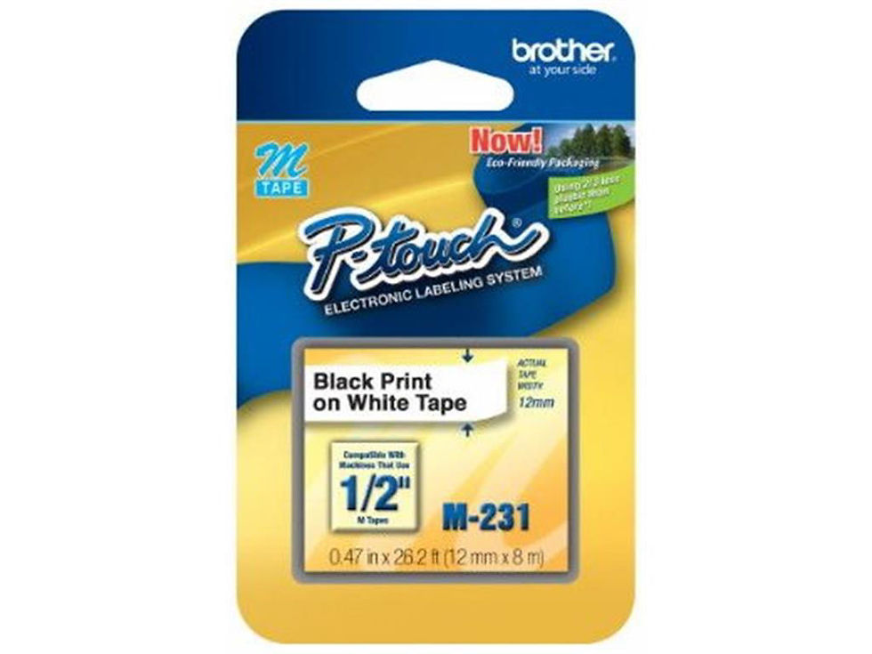 FITA BROTHER M231 12 MM - PRETO-BRANCO - M231