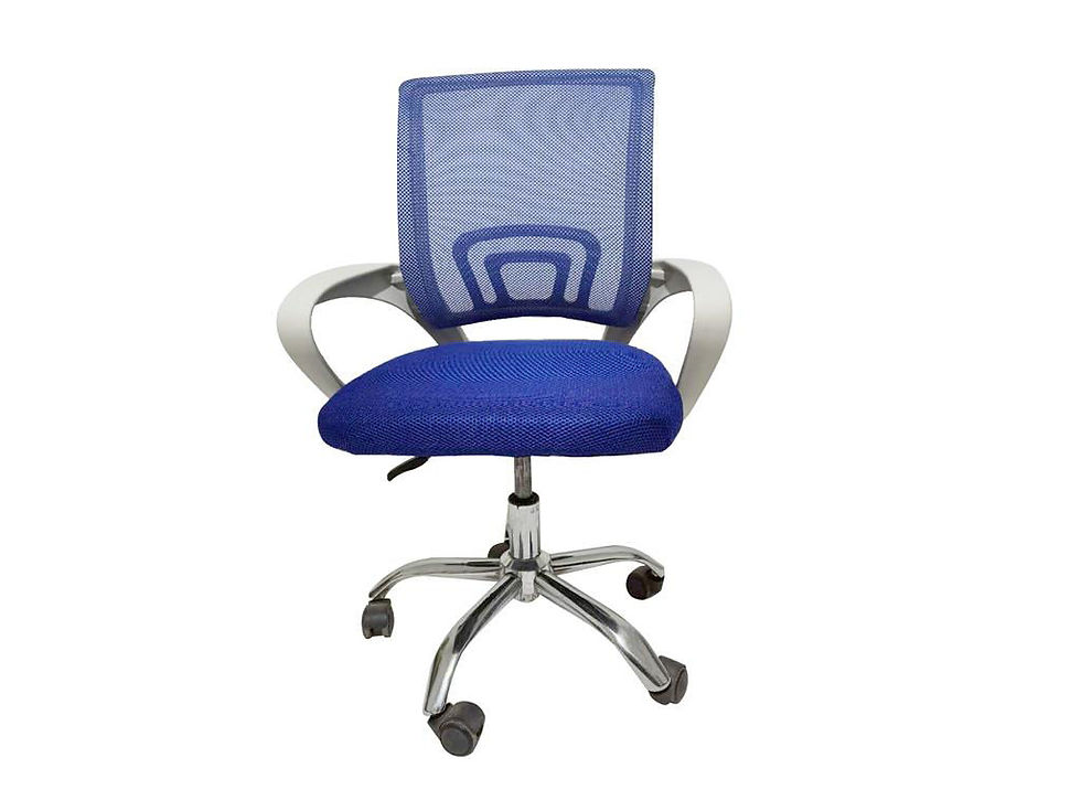 Cadeira de escritorio pctop home office fit cinza com azul - 1001