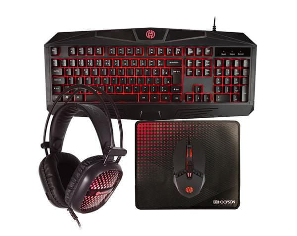 Hoopson Gamer Kit 4 in 1 Keyboard Mouse Headset Mouse Pad - RedKi - tpc-050r