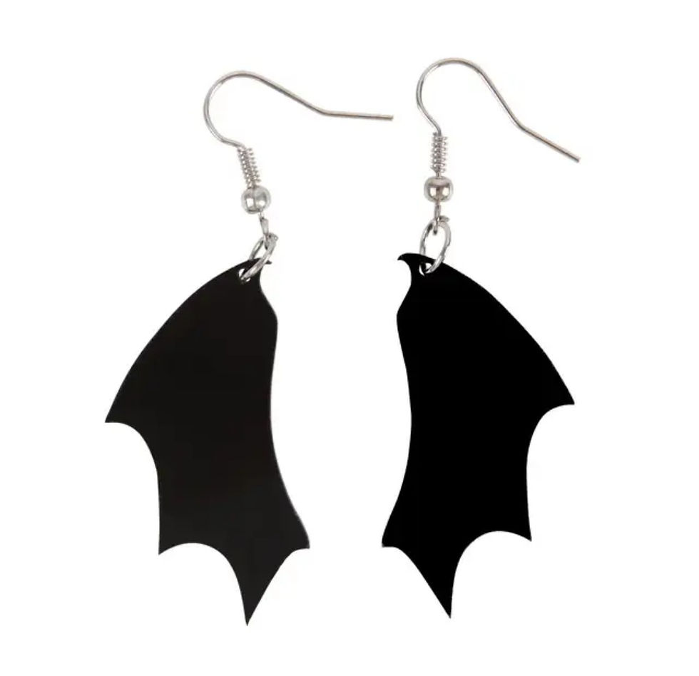 Gothic Halloween Bat Wing Earrings