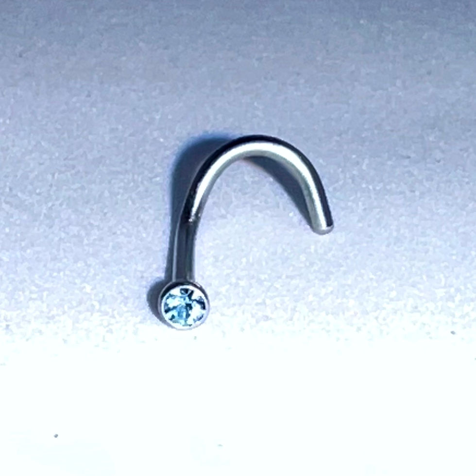 Blue Simulant Gemstone Corkscrew Jewelry