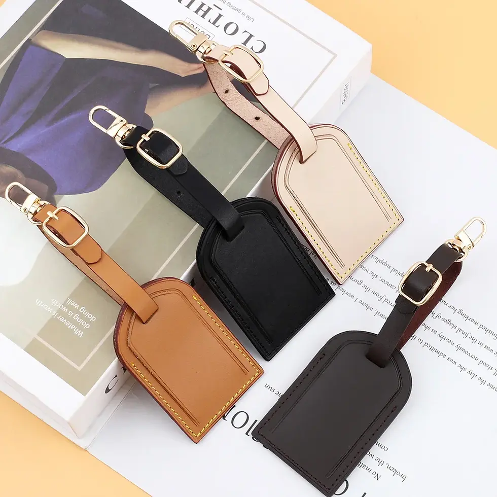 Thumbnail: Genuine Leather Luggage Tag