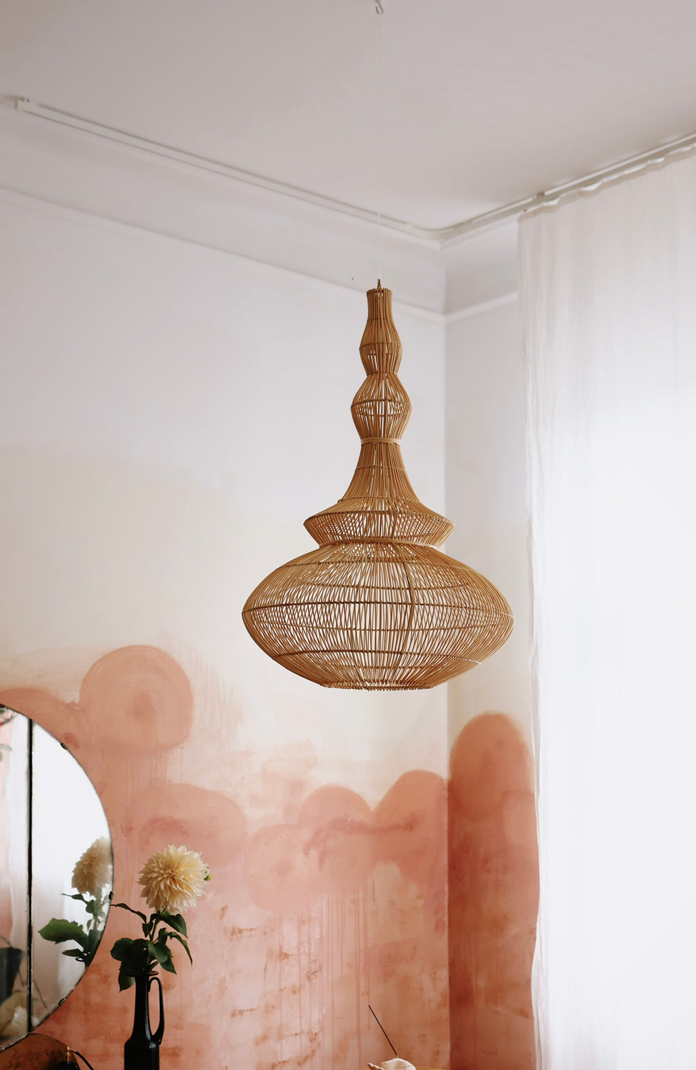 Sari natural rattan lamp shade handmade in Bali
