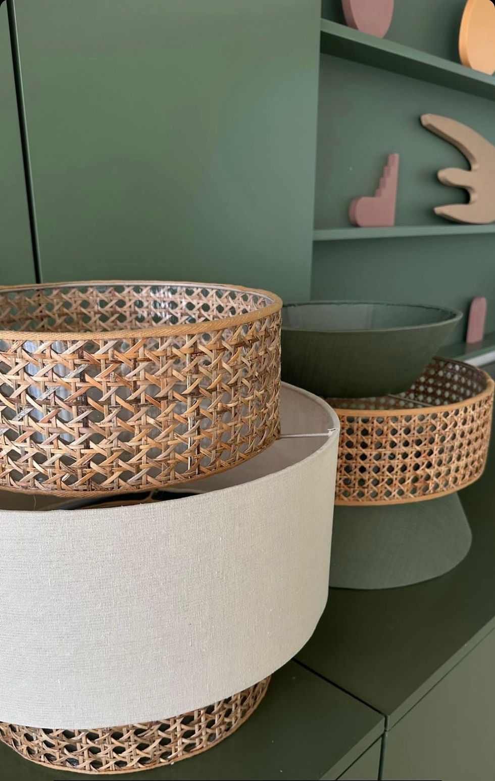 Rattan Lamp Shade Leo - Green