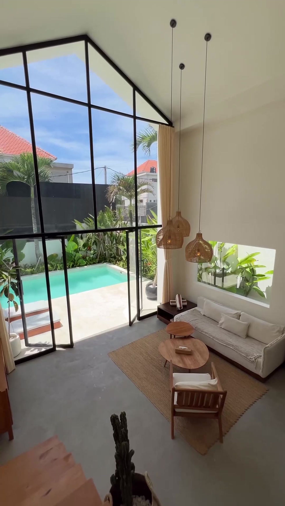 Thumbnail: Rattan Lamp Shade in Bali Villa - side photo