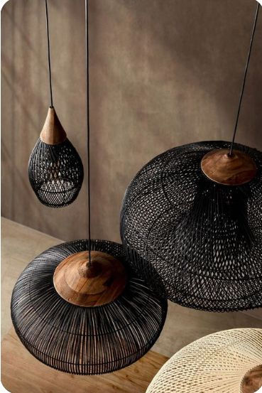 Thumbnail: Black Rattan Lamp Shade Nova