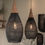 Thumbnail: 2 Black Rattan Lamp Shades  - close photo
