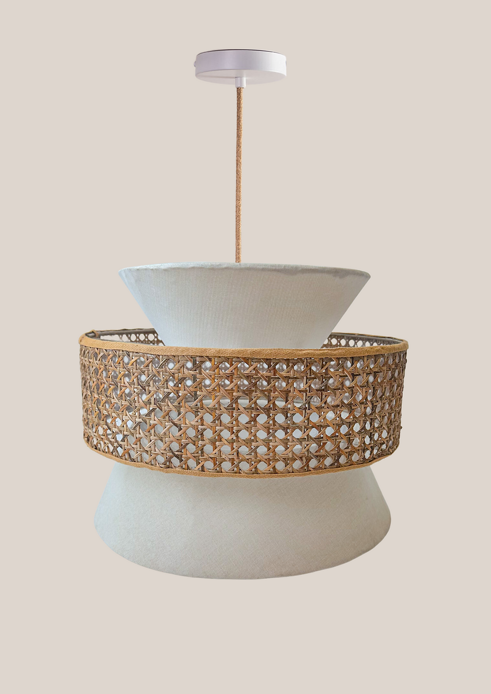 Thumbnail: Rattan Lamp Shade Leo - Beige