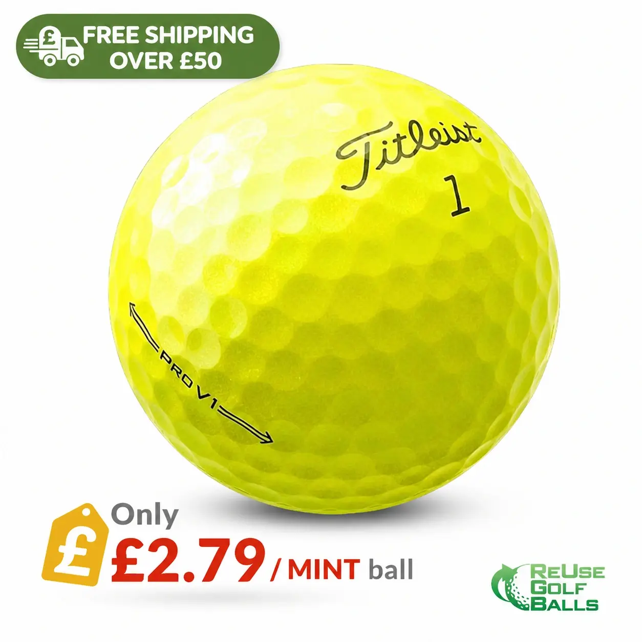 Yellow Titleist Pro V1 Golf Balls