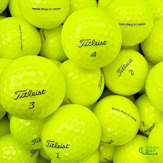 Yellow Titleist Pro V1 Golf Balls | ReUseGolfBalls.com