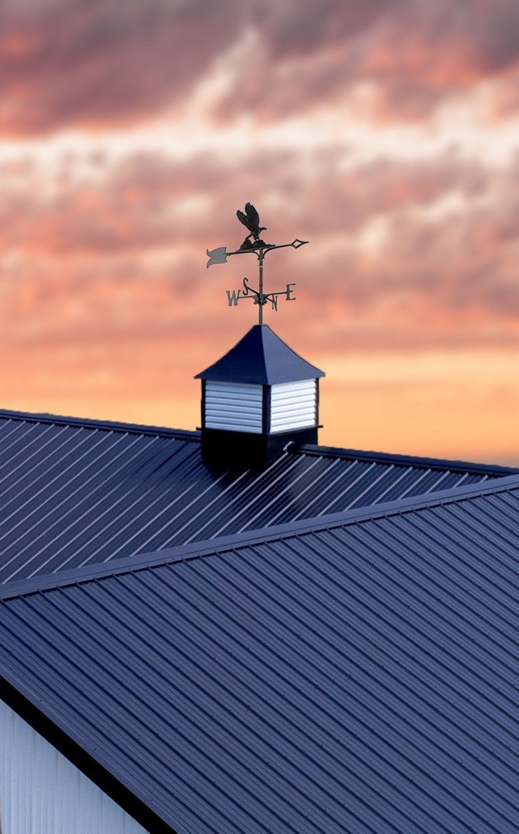 Louvered Cupola & Cast Aluminum Weathervane