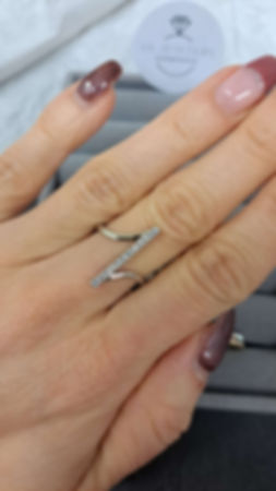 Zirkonia Wave Fingerring verstellbar 