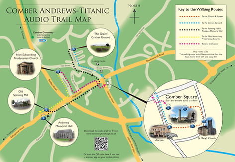 Comber Andrews Titanic Audio Trail Map: Walking routes