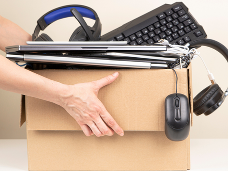 electronic waste in a brown box