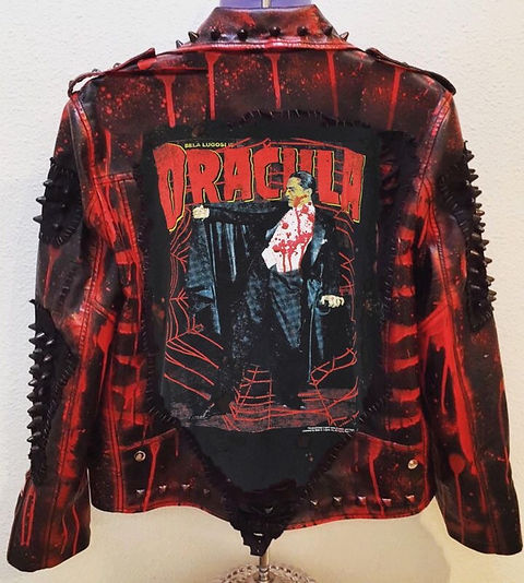 Dracula Red studded jacket | ChadCherryClothing