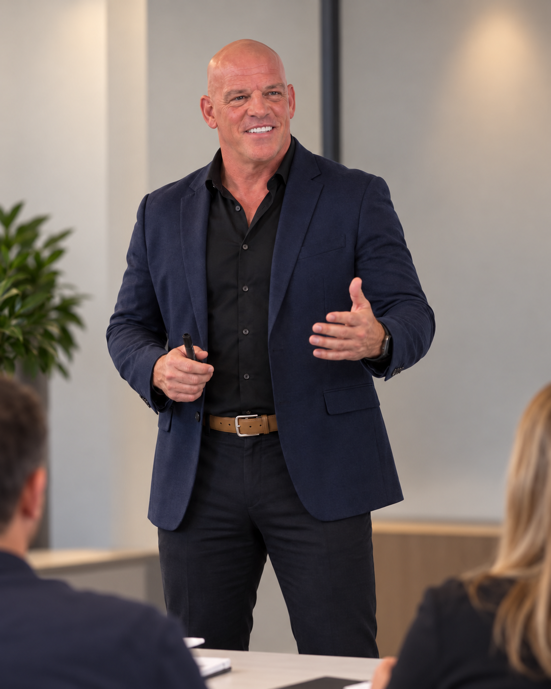 Promotional image of Dr. Joshua Brown leading a leadership workshop