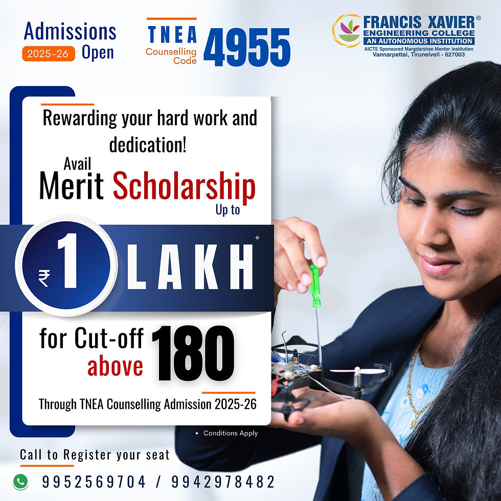 Merit scholarships in Tirunelveli. Study with a scholarship.