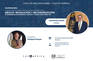 Leonardo Lomelí imparte conferencia en Casa de América, comenta Enrique Krauze 
