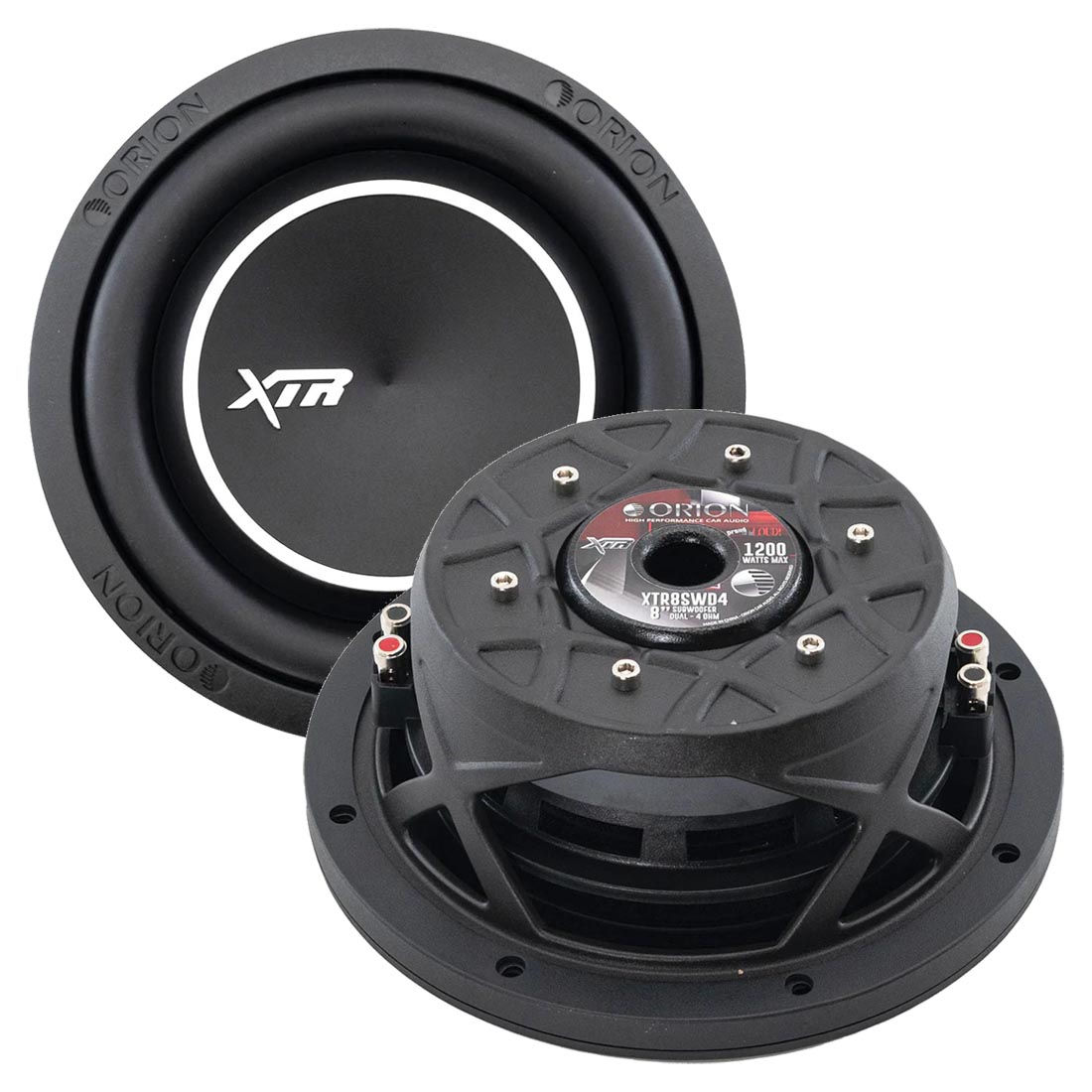 Orion XTR Shallow Mount 8” Woofer, 300W RMS/1200W MAX, Dual 4 Ohm Voice Coils