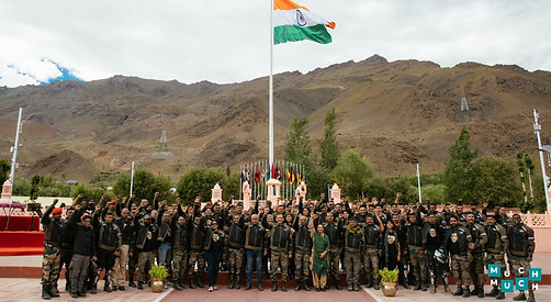 Dhruva Kargil Ride with India flag