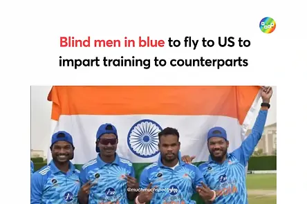 Blind men in blue to fly to US to impart training to counterparts