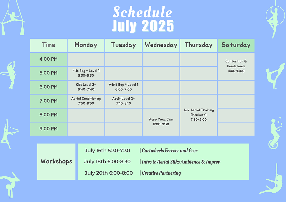 July Schedule