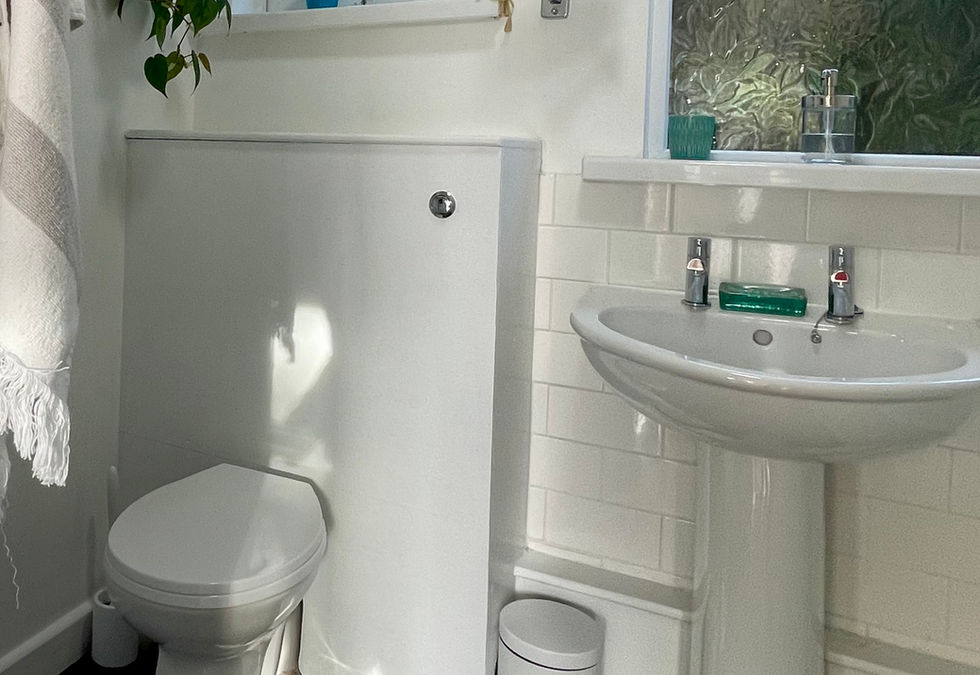 Bathroom with shower over the bath