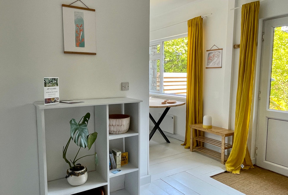 open plan living and dining area with thoughtful touches
