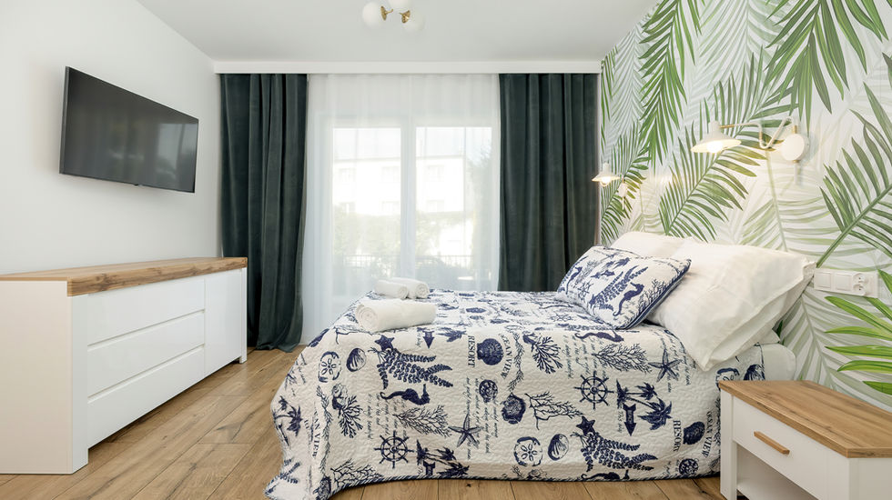 Akwamaryn, apartament dwuosobowy, łóżko