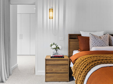 Elegant bed room styled to appeal to home buyers