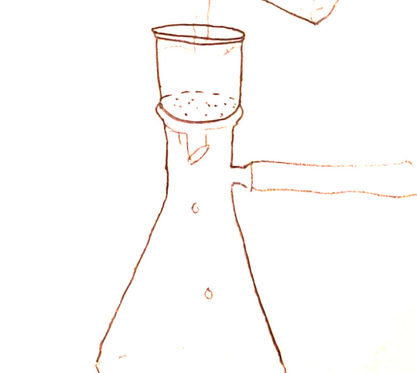 Drawing of liquid being poured into a test tube for the Haas Anger Project