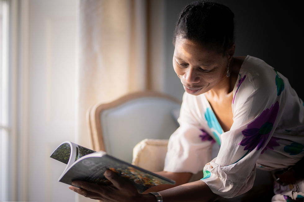 Black mature woman product model