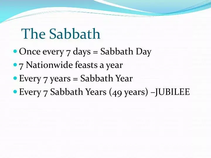 Sermon Series 123 Sabbatical Year