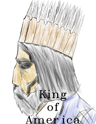 old man in suit, crown of bullets