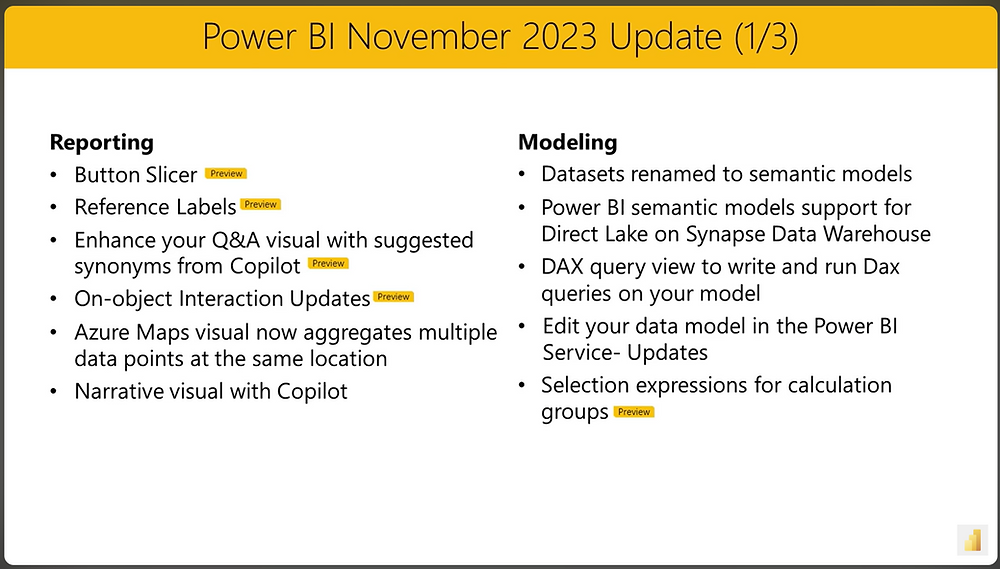Unveiling Exciting Features in Power BI November 2023 Update