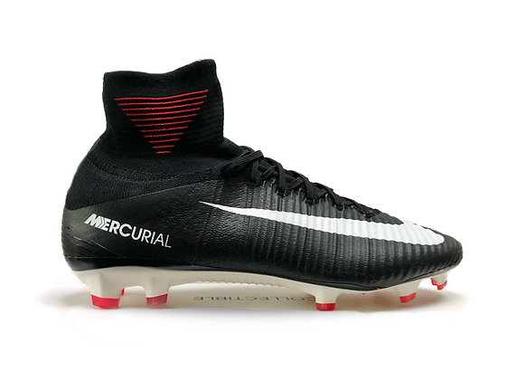 Nike mercurial black white red cheap