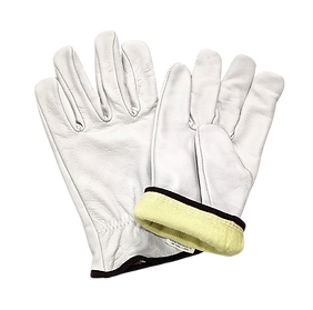 Goatskin driver glove, lined with an aramid knitted glove, polyester hem
