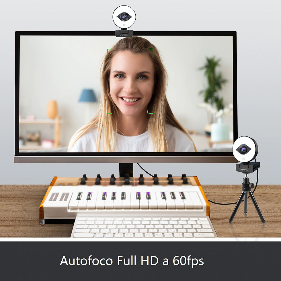 Thumbnail: PAPALOOK Webcam PA552 PRO FHD 1080P 60fps with light ring and tripod