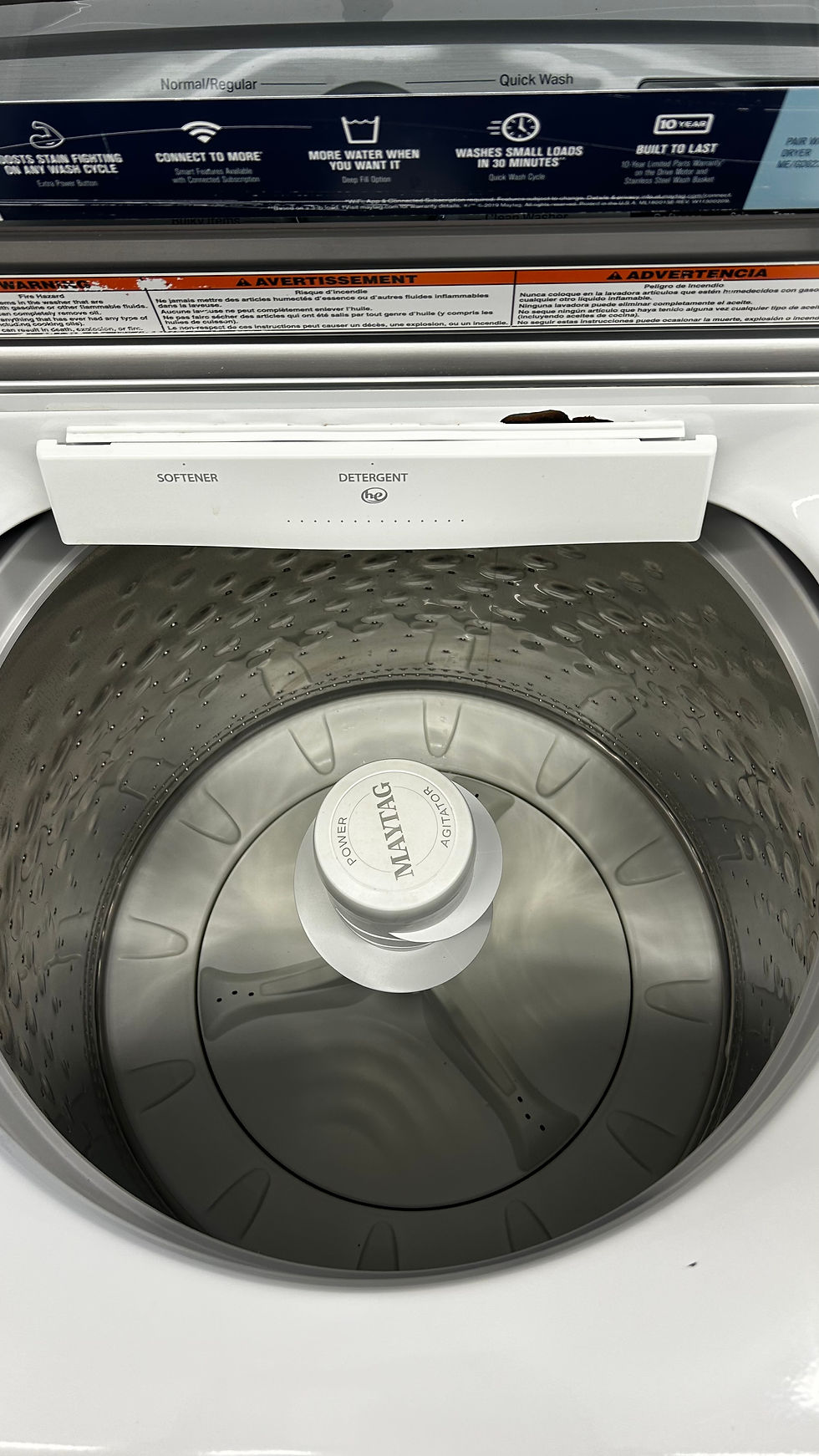 Thumbnail: USED Maytag MVW6230HW Top Load Washer, 27 inch Width, 5.4 cu. ft. Capacity