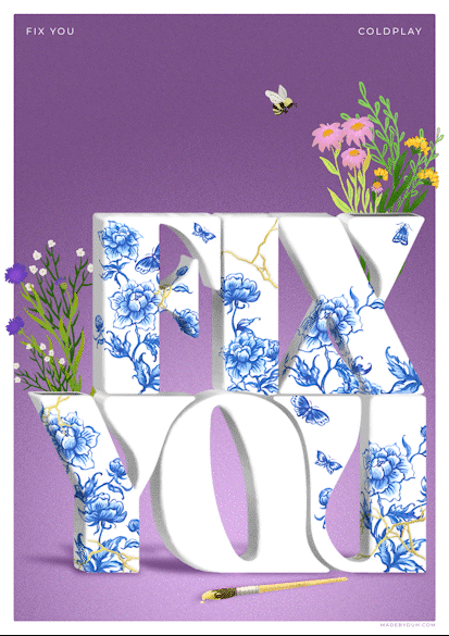 Animated Music Poster | Fix You by Coldplay